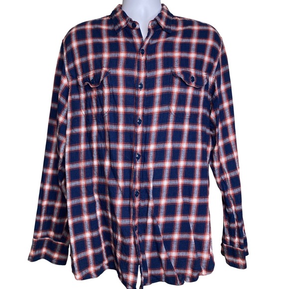 J. Crew Other - J. Crew Mens Classic Fit Button Up Plaid Flannel Shirt Size XL Western Rustic